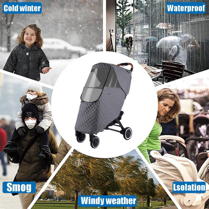 Universal Baby Stroller Cold Weather Shield Outdoor Pram Rain Cover