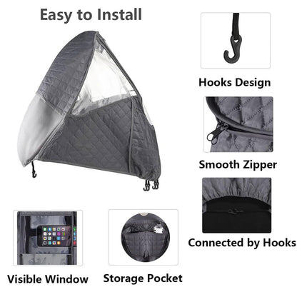 Universal Baby Stroller Cold Weather Shield Outdoor Pram Rain Cover
