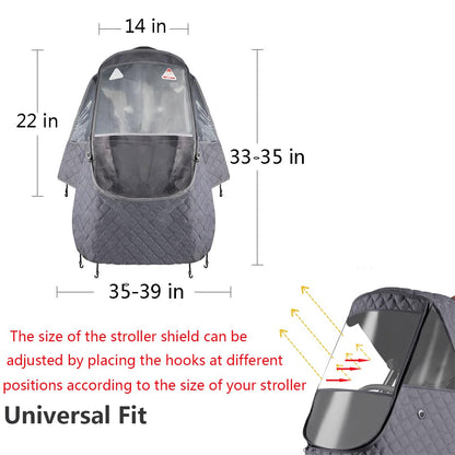 Universal Baby Stroller Cold Weather Shield Outdoor Pram Rain Cover