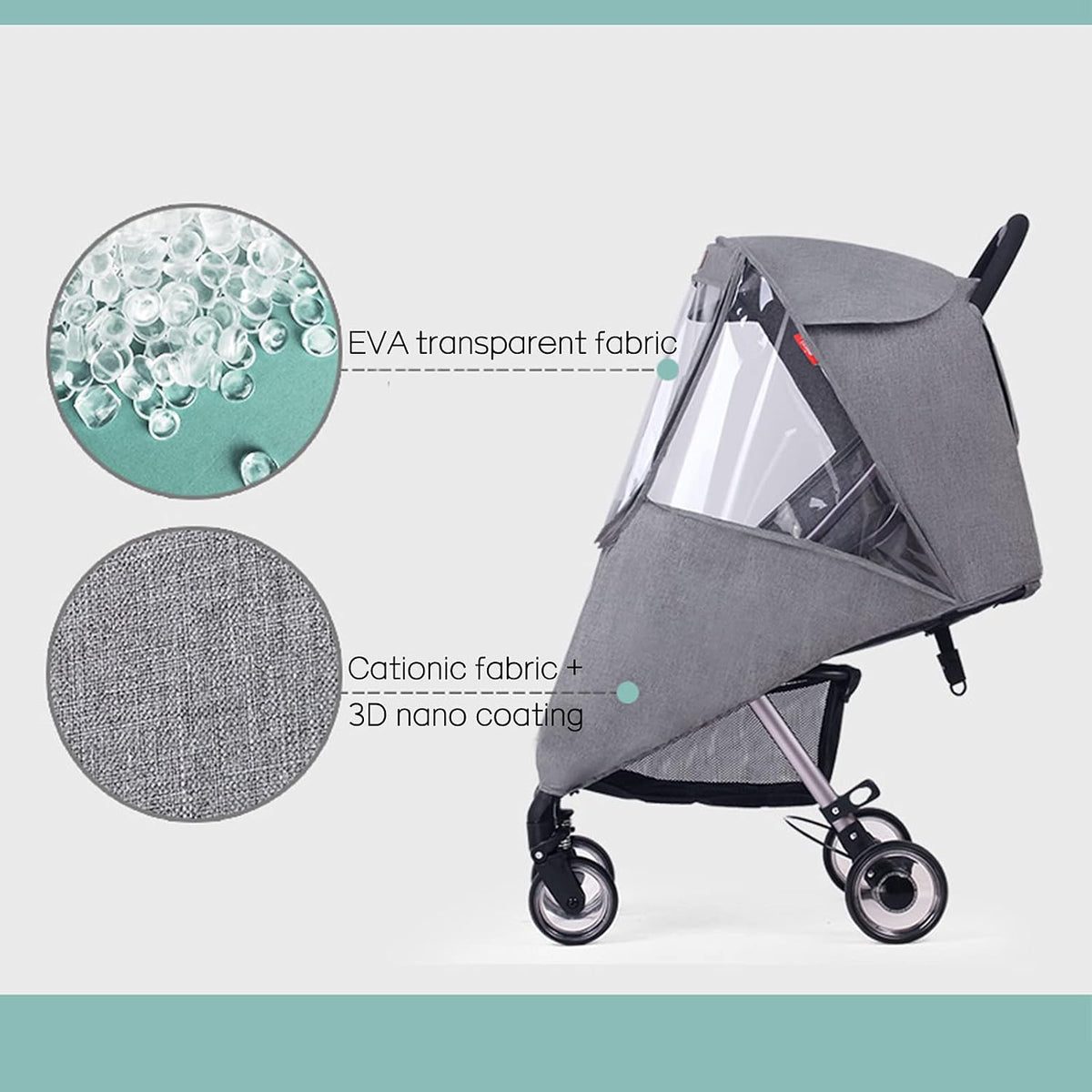 Universal Baby Stroller Cold Weather Shield Outdoor Pram Rain Cover