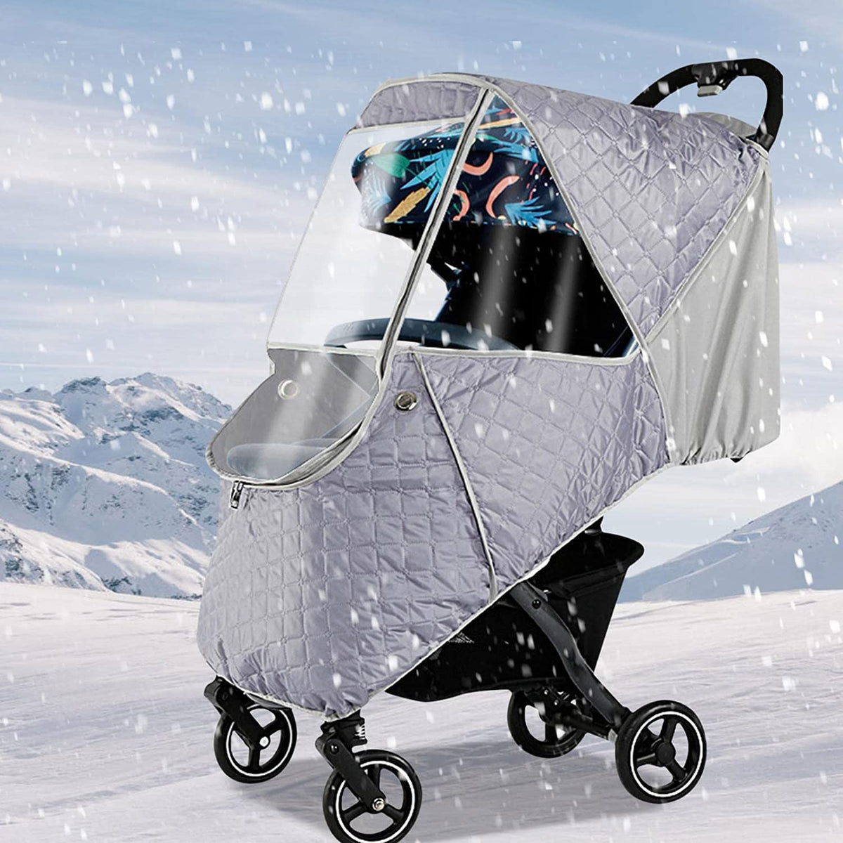 Universal Baby Stroller Cold Weather Shield Outdoor Pram Rain Cover