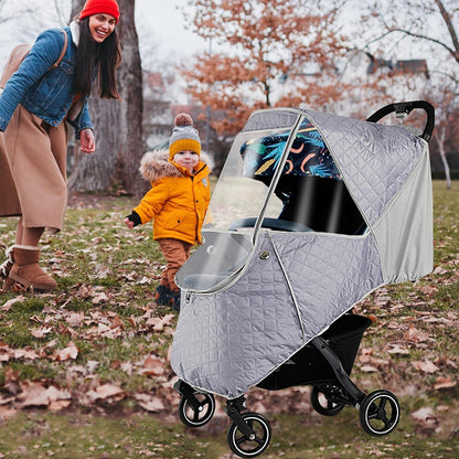 Universal Baby Stroller Cold Weather Shield Outdoor Pram Rain Cover