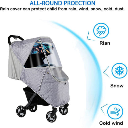 Universal Baby Stroller Cold Weather Shield Outdoor Pram Rain Cover