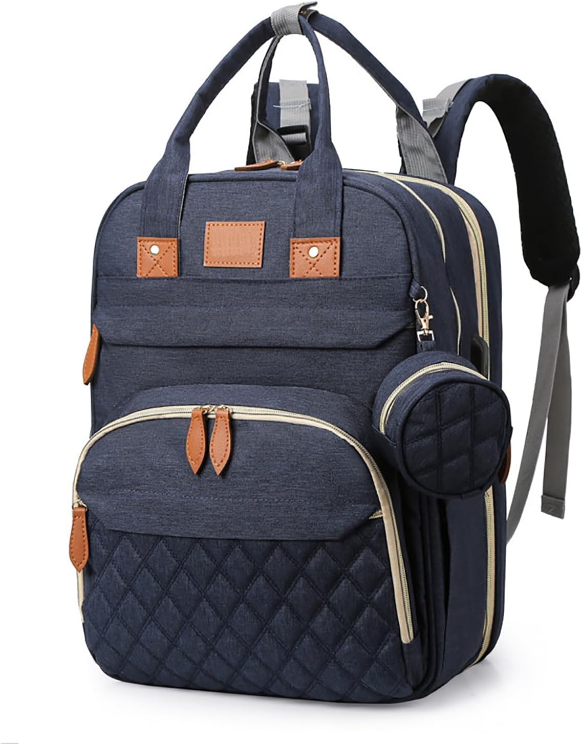 BosiBozi Baby Diaper Bag Backpack, Waterproof & Multi-Functional Baby Bag for Moms Dads, Travel Diaper Bag with Insulated Pockets & Pacifier Case