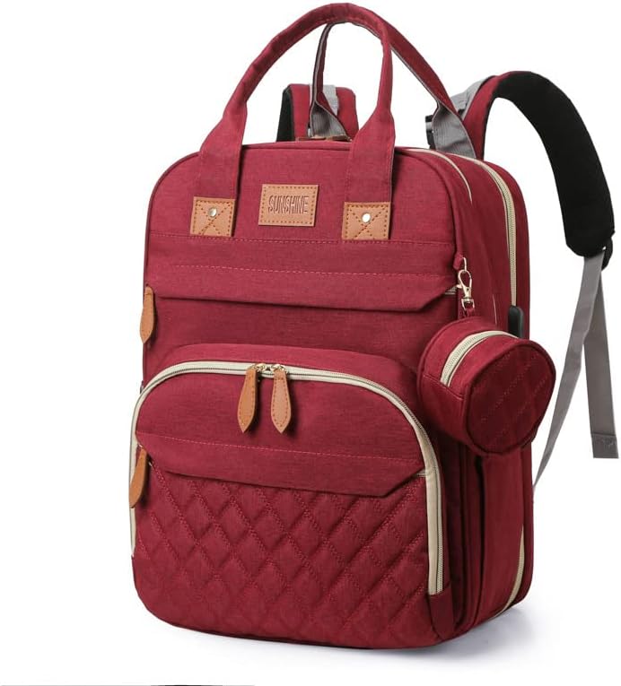 BosiBozi Baby Diaper Bag Backpack, Waterproof & Multi-Functional Baby Bag for Moms Dads, Travel Diaper Bag with Insulated Pockets & Pacifier Case