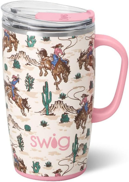 22oz Insulated Travel Mug with Handle & Lid, Pagoda Paradise | Triple Insulated Stainless Steel - Handle & Lid Included - Keeps Coffee Hot or Cold - Cup Holder Friendly