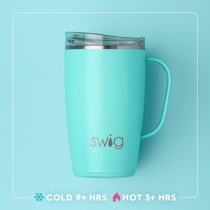 22oz Insulated Travel Mug with Handle & Lid, Pagoda Paradise | Triple Insulated Stainless Steel - Handle & Lid Included - Keeps Coffee Hot or Cold - Cup Holder Friendly