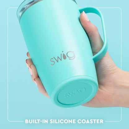 22oz Insulated Travel Mug with Handle & Lid, Pagoda Paradise | Triple Insulated Stainless Steel - Handle & Lid Included - Keeps Coffee Hot or Cold - Cup Holder Friendly