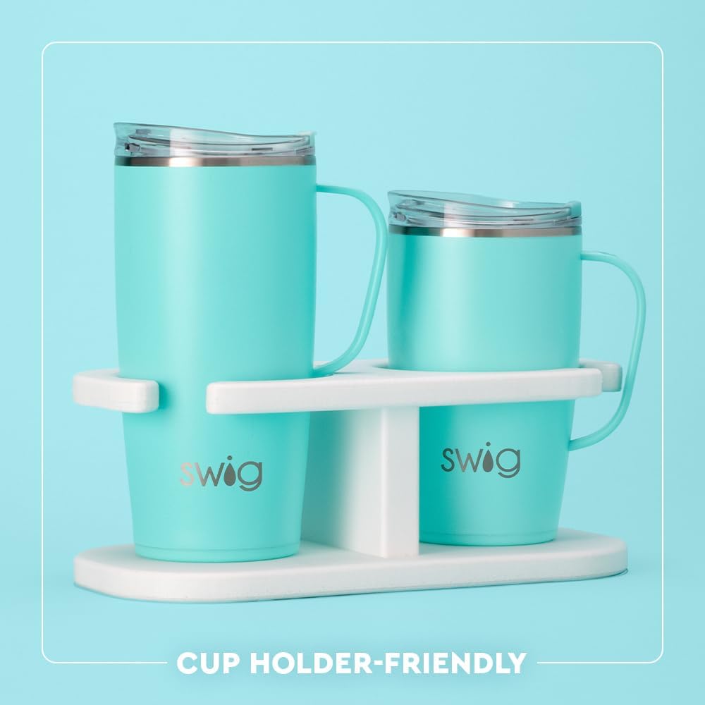 22oz Insulated Travel Mug with Handle & Lid, Pagoda Paradise | Triple Insulated Stainless Steel - Handle & Lid Included - Keeps Coffee Hot or Cold - Cup Holder Friendly