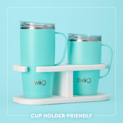 22oz Insulated Travel Mug with Handle & Lid, Pagoda Paradise | Triple Insulated Stainless Steel - Handle & Lid Included - Keeps Coffee Hot or Cold - Cup Holder Friendly