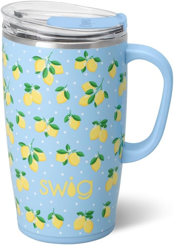 22oz Insulated Travel Mug with Handle & Lid, Pagoda Paradise | Triple Insulated Stainless Steel - Handle & Lid Included - Keeps Coffee Hot or Cold - Cup Holder Friendly