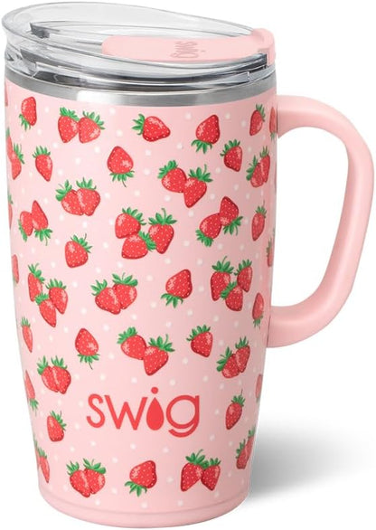 22oz Insulated Travel Mug with Handle & Lid, Pagoda Paradise | Triple Insulated Stainless Steel - Handle & Lid Included - Keeps Coffee Hot or Cold - Cup Holder Friendly