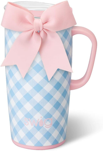 22oz Insulated Travel Mug with Handle & Lid, Pagoda Paradise | Triple Insulated Stainless Steel - Handle & Lid Included - Keeps Coffee Hot or Cold - Cup Holder Friendly