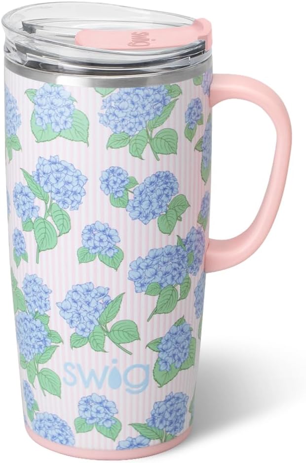 22oz Insulated Travel Mug with Handle & Lid, Pagoda Paradise | Triple Insulated Stainless Steel - Handle & Lid Included - Keeps Coffee Hot or Cold - Cup Holder Friendly