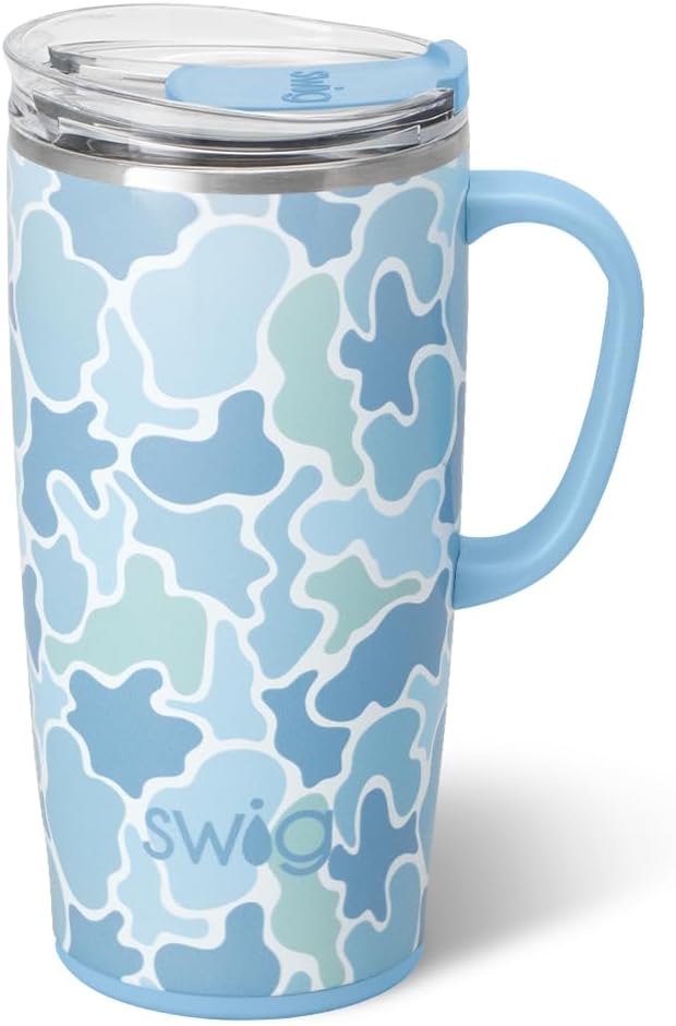 22oz Insulated Travel Mug with Handle & Lid, Pagoda Paradise | Triple Insulated Stainless Steel - Handle & Lid Included - Keeps Coffee Hot or Cold - Cup Holder Friendly