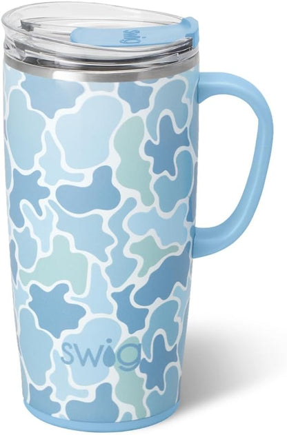 22oz Insulated Travel Mug with Handle & Lid, Pagoda Paradise | Triple Insulated Stainless Steel - Handle & Lid Included - Keeps Coffee Hot or Cold - Cup Holder Friendly