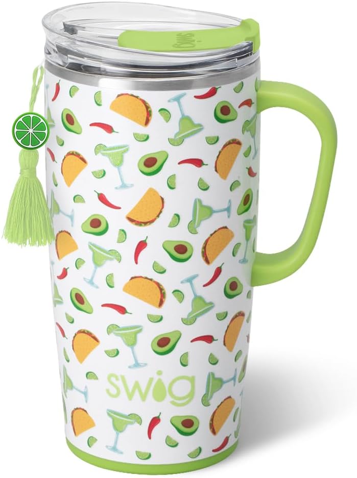 22oz Insulated Travel Mug with Handle & Lid, Pagoda Paradise | Triple Insulated Stainless Steel - Handle & Lid Included - Keeps Coffee Hot or Cold - Cup Holder Friendly