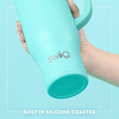 22oz Insulated Travel Mug with Handle & Lid, Pagoda Paradise | Triple Insulated Stainless Steel - Handle & Lid Included - Keeps Coffee Hot or Cold - Cup Holder Friendly