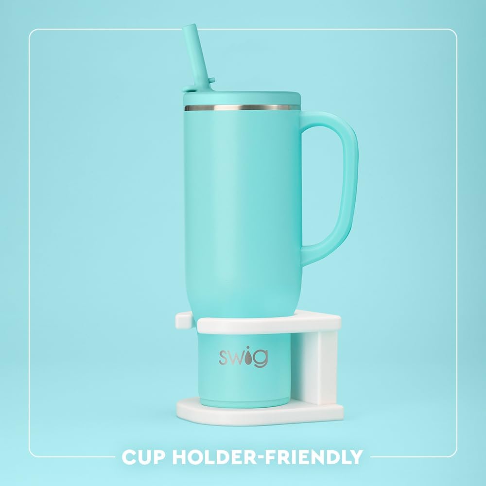 22oz Insulated Travel Mug with Handle & Lid, Pagoda Paradise | Triple Insulated Stainless Steel - Handle & Lid Included - Keeps Coffee Hot or Cold - Cup Holder Friendly