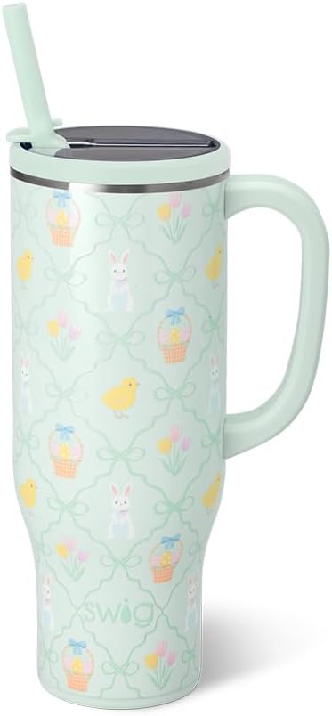 22oz Insulated Travel Mug with Handle & Lid, Pagoda Paradise | Triple Insulated Stainless Steel - Handle & Lid Included - Keeps Coffee Hot or Cold - Cup Holder Friendly