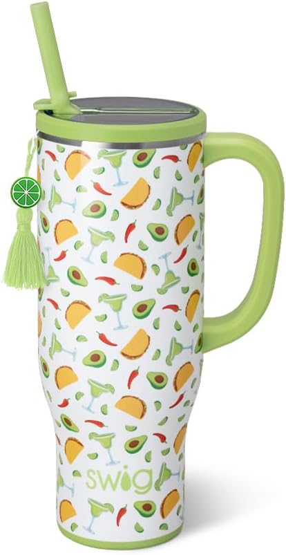 22oz Insulated Travel Mug with Handle & Lid, Pagoda Paradise | Triple Insulated Stainless Steel - Handle & Lid Included - Keeps Coffee Hot or Cold - Cup Holder Friendly