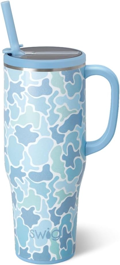 22oz Insulated Travel Mug with Handle & Lid, Pagoda Paradise | Triple Insulated Stainless Steel - Handle & Lid Included - Keeps Coffee Hot or Cold - Cup Holder Friendly