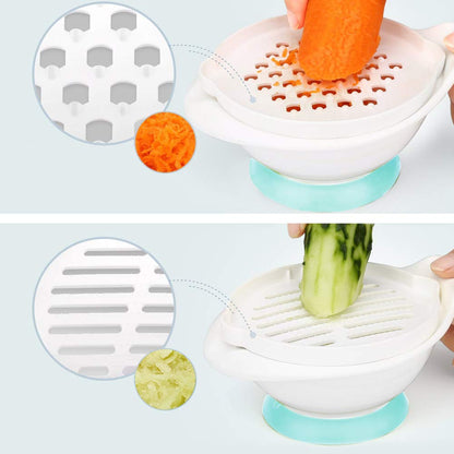 Versatile Baby Food Maker Set - Toddler Food Mills with Mash Bowl, Hand Masher, Citrus Juicer, Grater - Making Homemade Baby Food - Fruits and Vegetables Masher - No BPA ( Green)