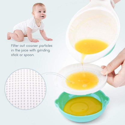 Versatile Baby Food Maker Set - Toddler Food Mills with Mash Bowl, Hand Masher, Citrus Juicer, Grater - Making Homemade Baby Food - Fruits and Vegetables Masher - No BPA ( Green)