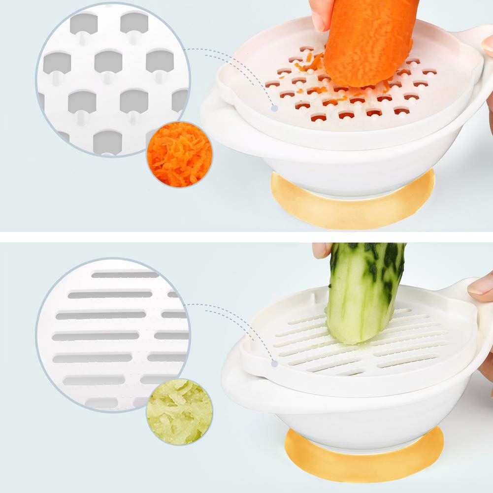 Versatile Baby Food Maker Set - Toddler Food Mills with Mash Bowl, Hand Masher, Citrus Juicer, Grater - Making Homemade Baby Food - Fruits and Vegetables Masher - No BPA ( Green)