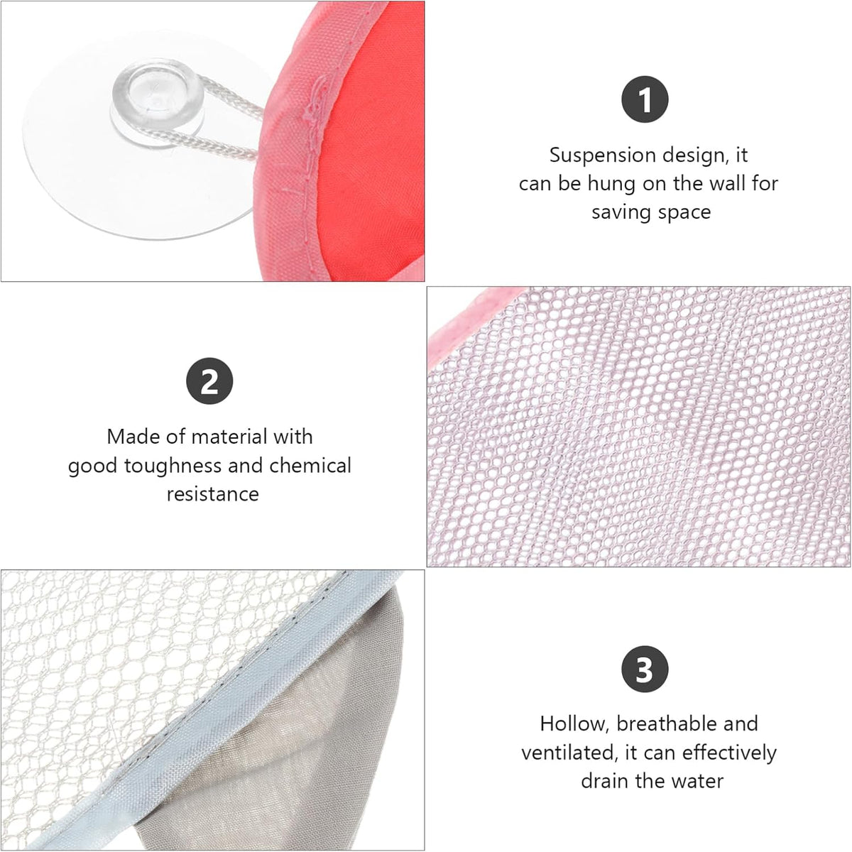 2pcs Wall-Mounted Bath Toy Storage Bag with Suction Cups Waterproof Mesh Organizer for Boys and Girls Bathroom Creative Toy Holder for Easy Cleaning and Quick Drying
