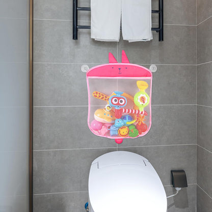2pcs Wall-Mounted Bath Toy Storage Bag with Suction Cups Waterproof Mesh Organizer for Boys and Girls Bathroom Creative Toy Holder for Easy Cleaning and Quick Drying