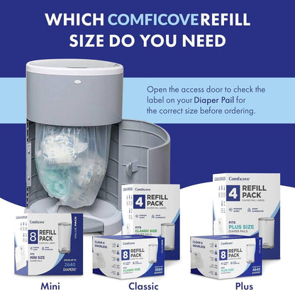 Refills Compatible with DEKOR MINI Diaper Pails | 4 Pack | Extra Thick Diaper Pail Refill Liners | Fresh Scent | Easy to Replace and Dispose of Diaper Bag | Odorless Baby Diapers Disposal