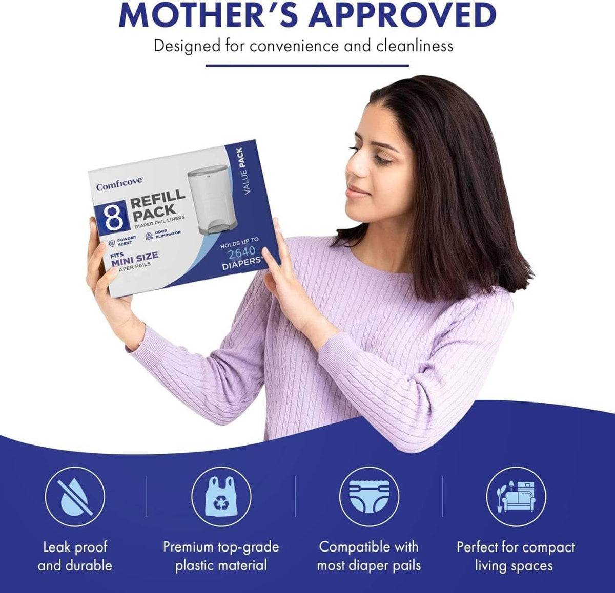 Refills Compatible with DEKOR MINI Diaper Pails | 4 Pack | Extra Thick Diaper Pail Refill Liners | Fresh Scent | Easy to Replace and Dispose of Diaper Bag | Odorless Baby Diapers Disposal