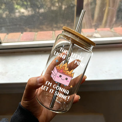 Funny Dumpster Fire Cup Office Christmas Gifts for Women Coworker Boss Friend Sister Boss Lady, This Little Light of Mine I'm Gonna Let It Shine Sarcastic Quote Gifts for Woman Man