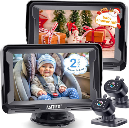 Baby Car Camera Easy Install: Clear Night Vision 2Mins Plug-Play Backseat Camera 360 Rotation Rear Facing Car Baby Monitor with Camera