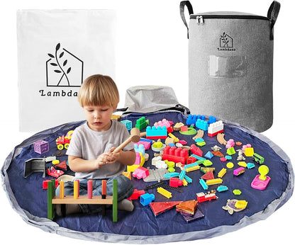 Portable Toy Storage & Play Mat - Toy Organizer - Toy Bag for Kids