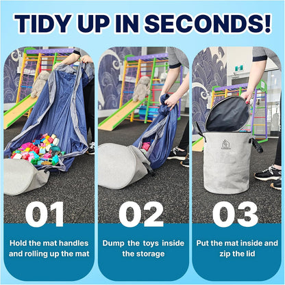 Portable Toy Storage & Play Mat - Toy Organizer - Toy Bag for Kids