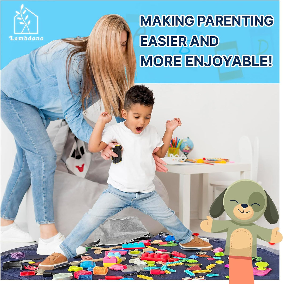 Portable Toy Storage & Play Mat - Toy Organizer - Toy Bag for Kids