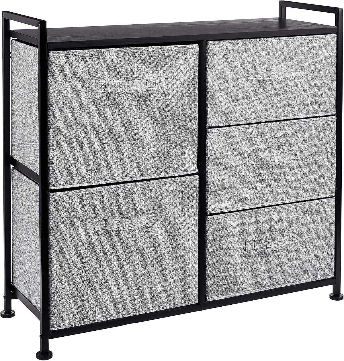Bedroom Closet Organizer with 5-Fabric Storage Drawers for Clothes Storage, White
