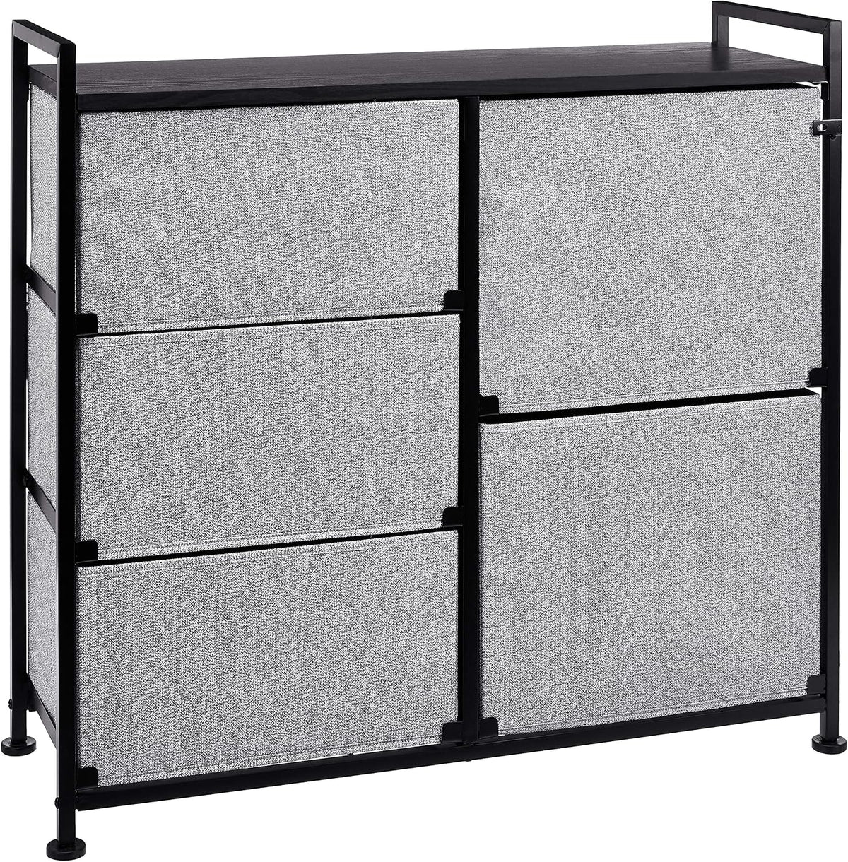 Bedroom Closet Organizer with 5-Fabric Storage Drawers for Clothes Storage, White