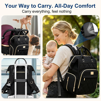 Diaper Bag Backpack Large Baby Diaper Bag with Changing Pad Green
