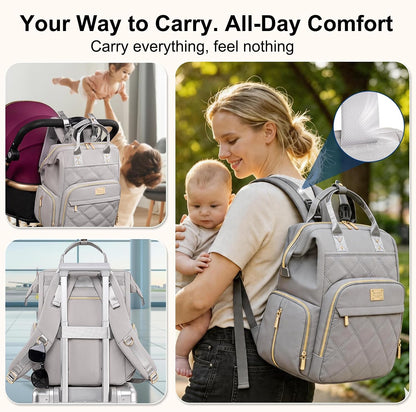 Diaper Bag Backpack Large Baby Diaper Bag with Changing Pad Green