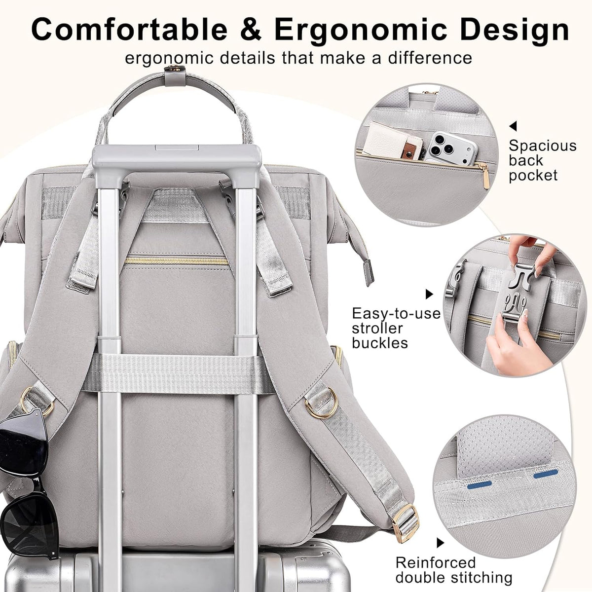 Diaper Bag Backpack Large Baby Diaper Bag with Changing Pad Green