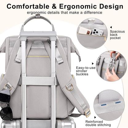 Diaper Bag Backpack Large Baby Diaper Bag with Changing Pad Green