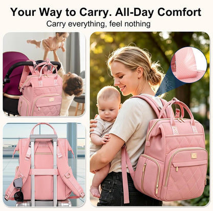 Diaper Bag Backpack Large Baby Diaper Bag with Changing Pad Green