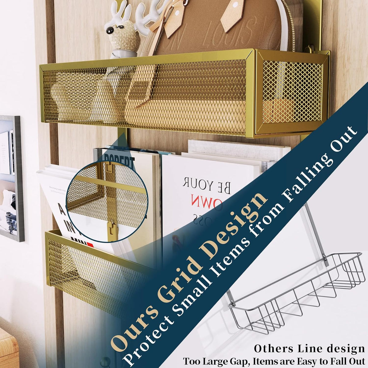 Over The Door Hooks Organizer - 4 Tier Door Coat Rack with 3 Baskets & 12 Hooks, Stainless Steel Towel Hanger for Bedroom, Bathroom, Living Room, Black