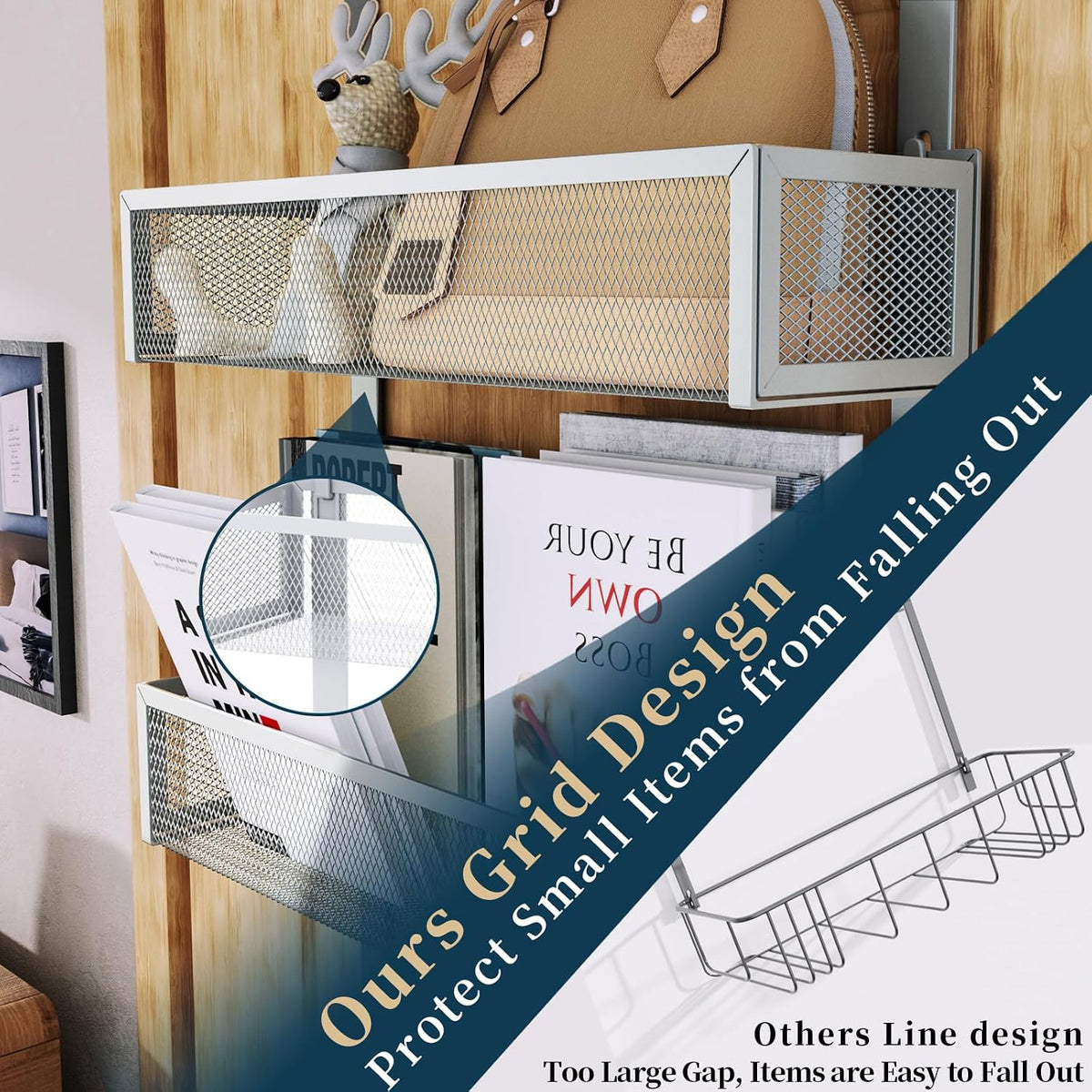 Over The Door Hooks Organizer - 4 Tier Door Coat Rack with 3 Baskets & 12 Hooks, Stainless Steel Towel Hanger for Bedroom, Bathroom, Living Room, Black