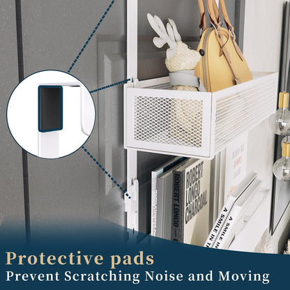 Over The Door Hooks Organizer - 4 Tier Door Coat Rack with 3 Baskets & 12 Hooks, Stainless Steel Towel Hanger for Bedroom, Bathroom, Living Room, Black