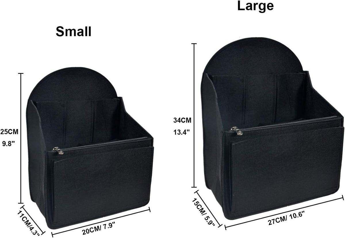 Felt Backpack Organizer Insert,Purse Organizer for Men Women Backpack Rucksack Handbag Shoulder Bag(Black,Large)