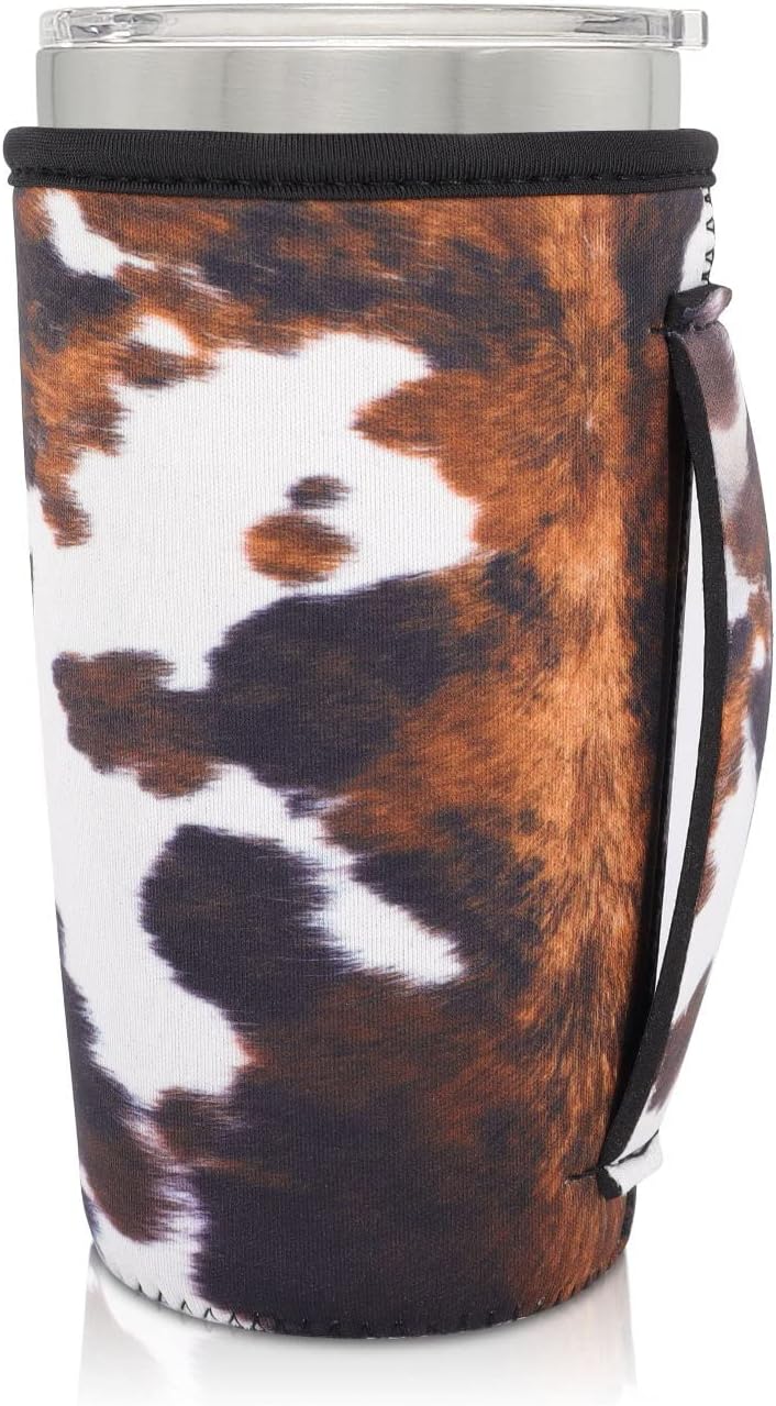 Cup Holder with Handle, 20oz-24oz Tumbler Cups, Tropical | Neoprene, Insulator Bottle Sleeve, Reusable Iced Coffee Sleeve For 30oz - 32oz Large Coffee Cups - Colors B